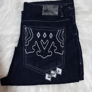 Qruel Relaxed Fit Wide Leg Jeans 40X32